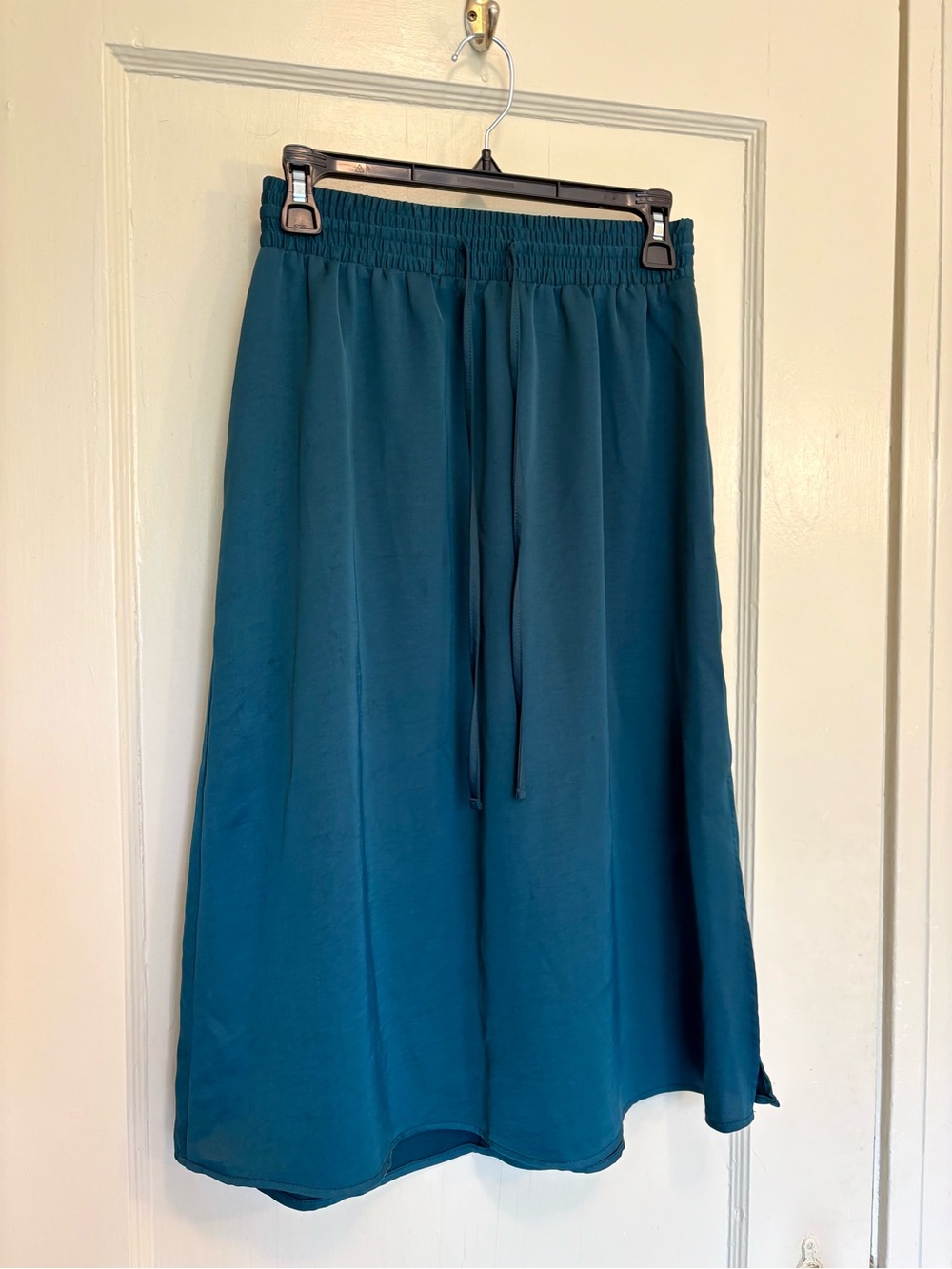 Teal Drawstring A-Line Women’s midi Skirt